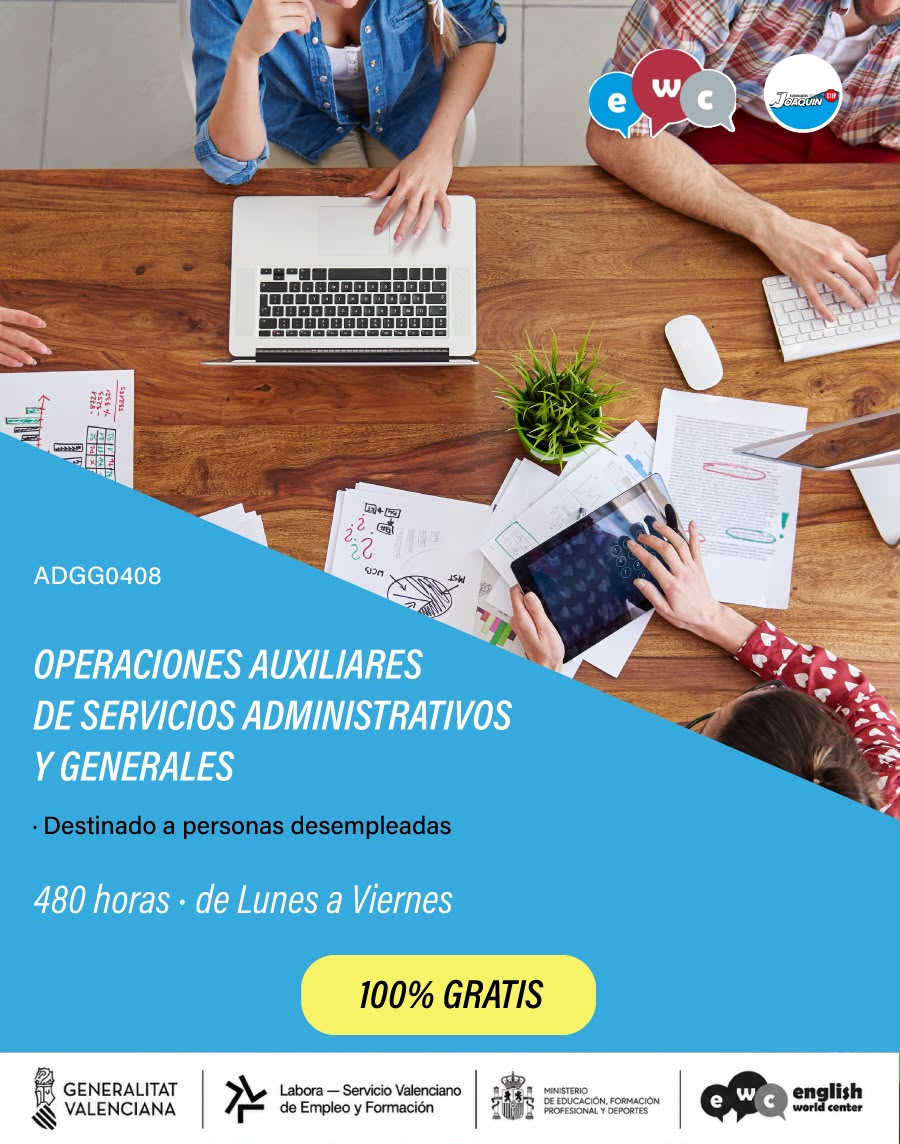 Operaciones auxiliares de servicios administrativos y generales