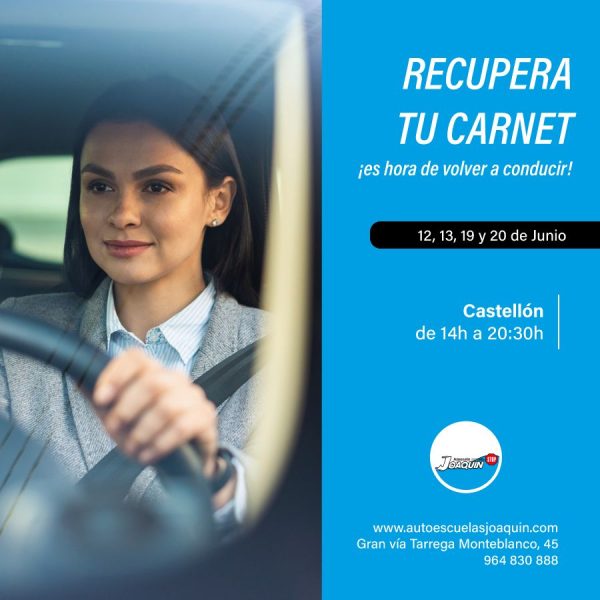 Curso recuperar permiso conducir en Castellon