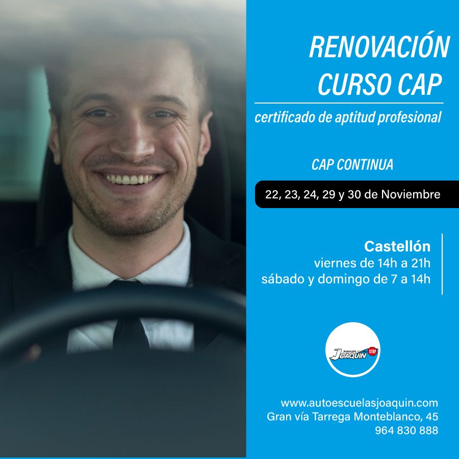 Curso renovacion CAP en Castellon noviembre