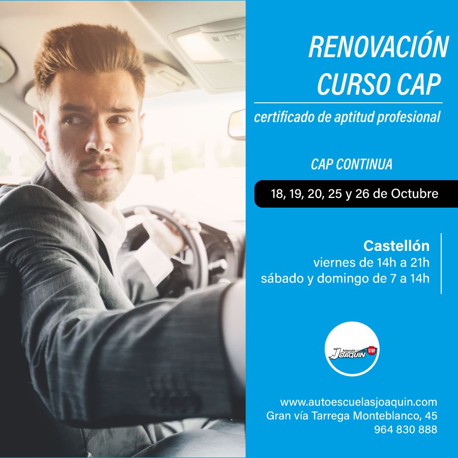 Curso renovacion CAP en Castellon octubre