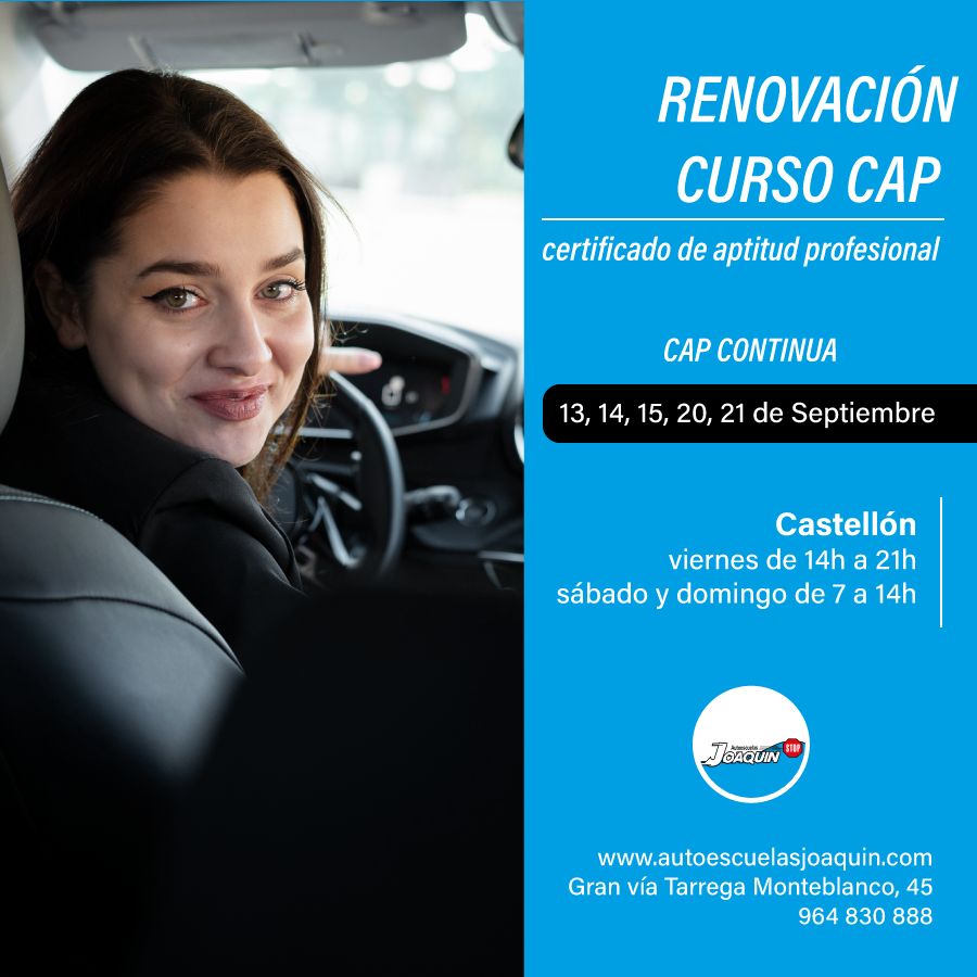 Curso renovacion CAP en Castellon septiembre