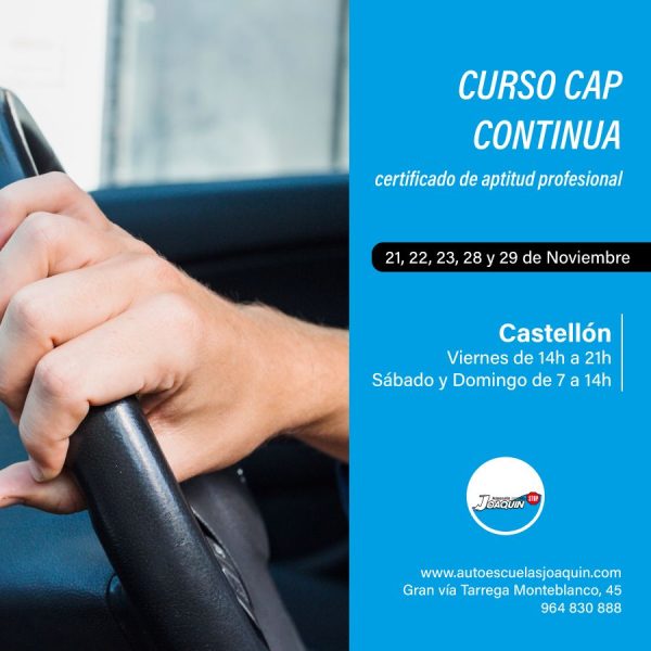 Curso CAP continua en Castellon Noviembre