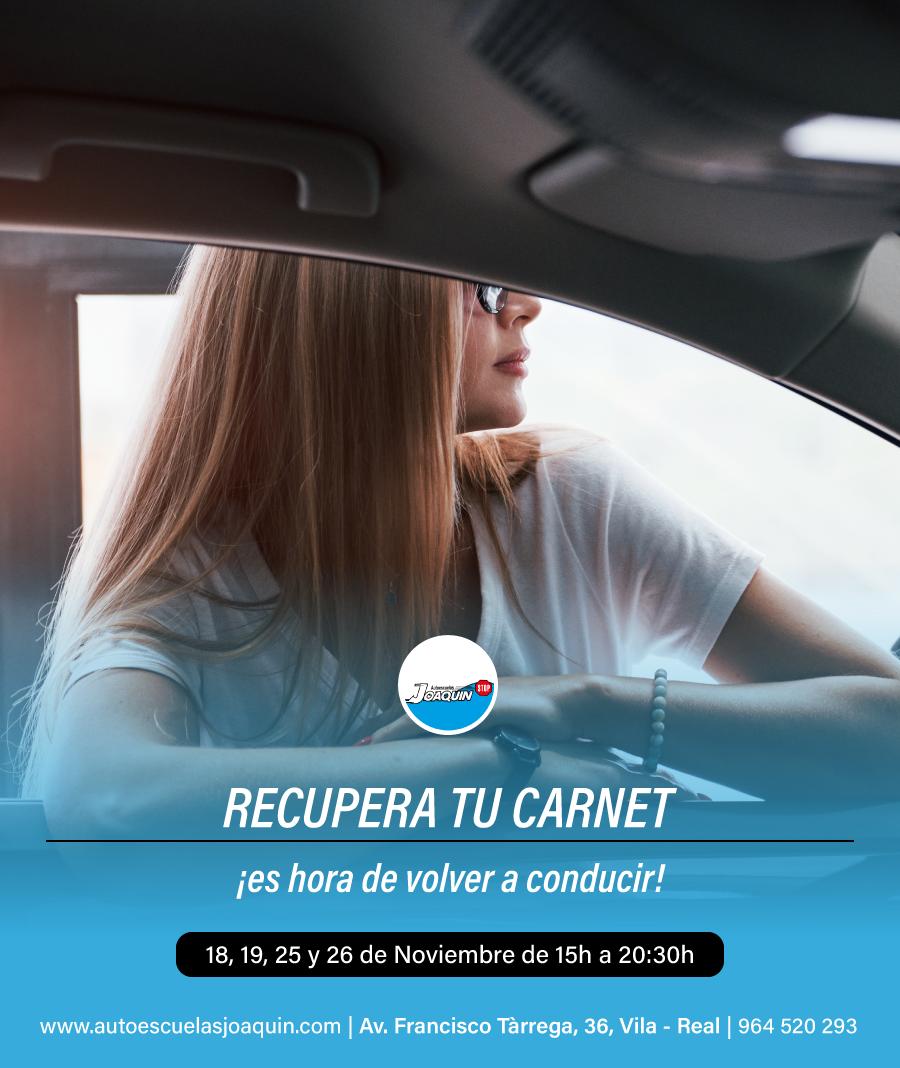 curso recuperacion carnet noviembre