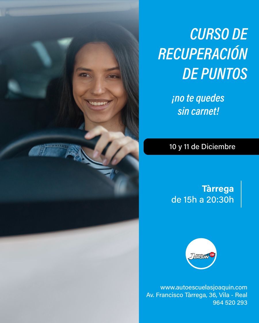 Curso recuperacion puntos carnet en castellon