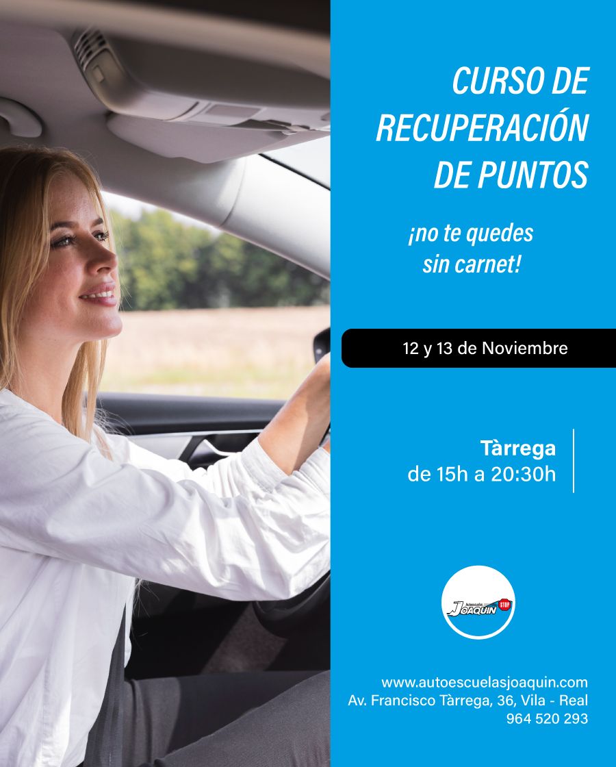 Curso recuperacion puntos carnet en castellon