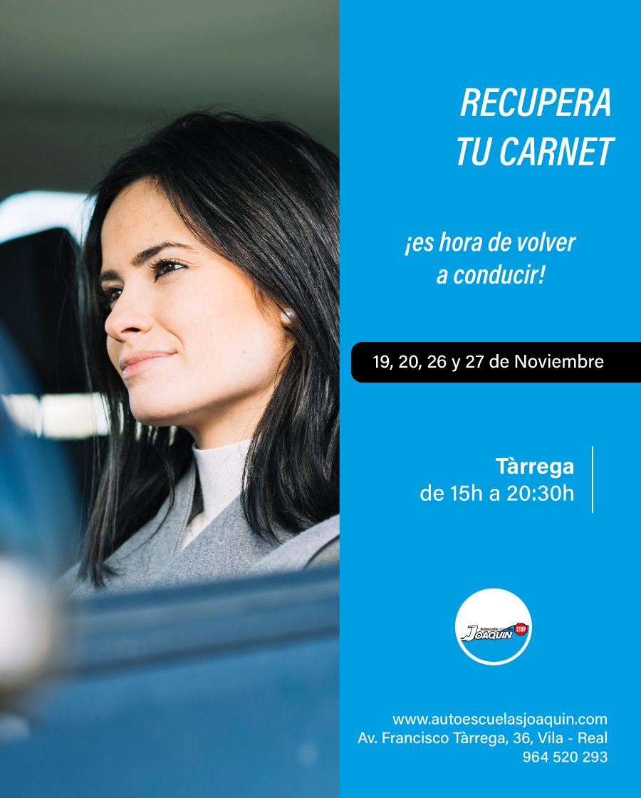 Curso recuperar carnet en Castellón