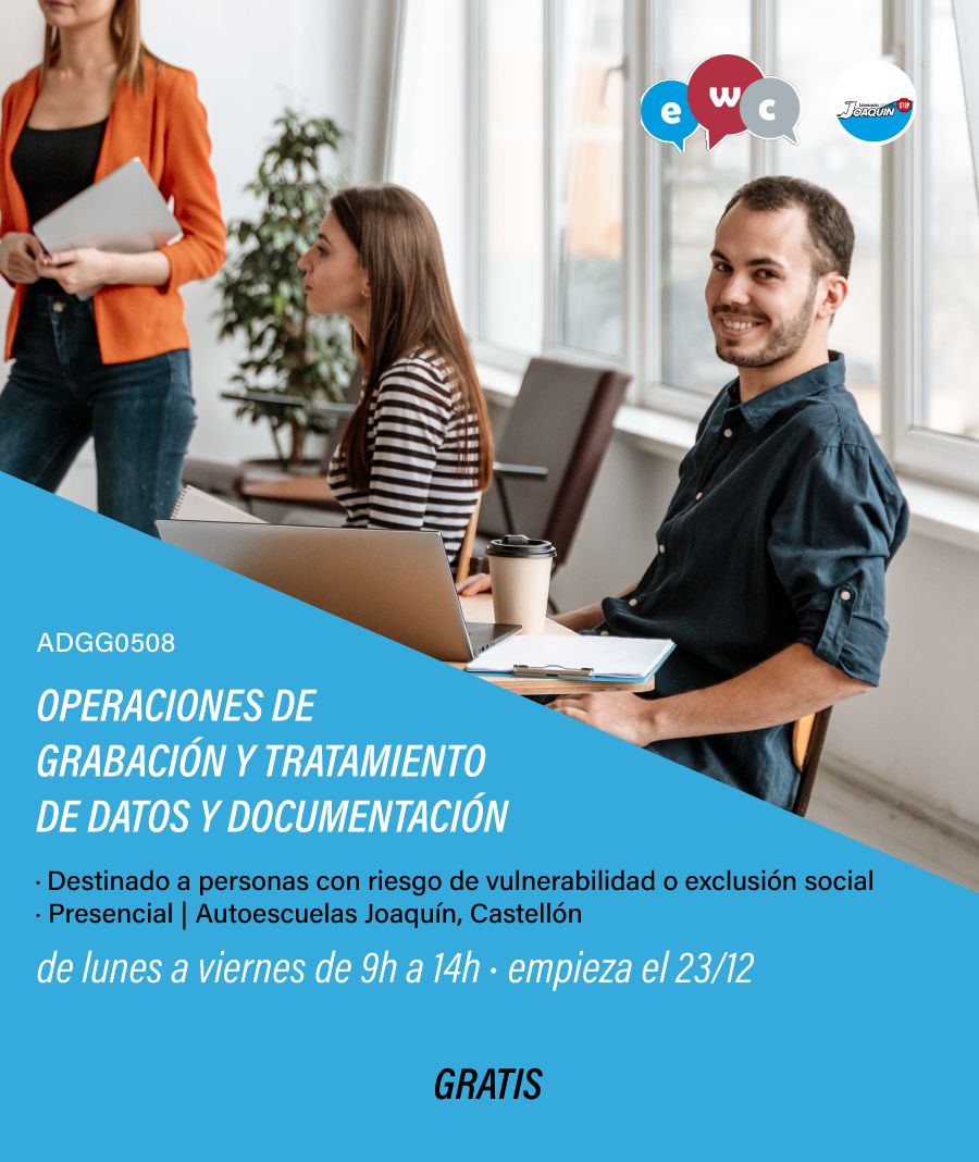 Operaciones de grabacion y tratamiento de datos y documentacion